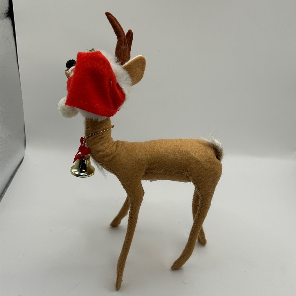 Annalee Brown Reindeer with Red Santa Hat - Picture 5 of 8